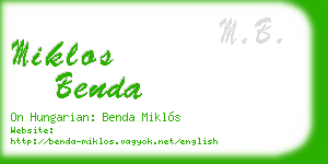 miklos benda business card
