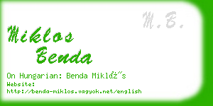 miklos benda business card